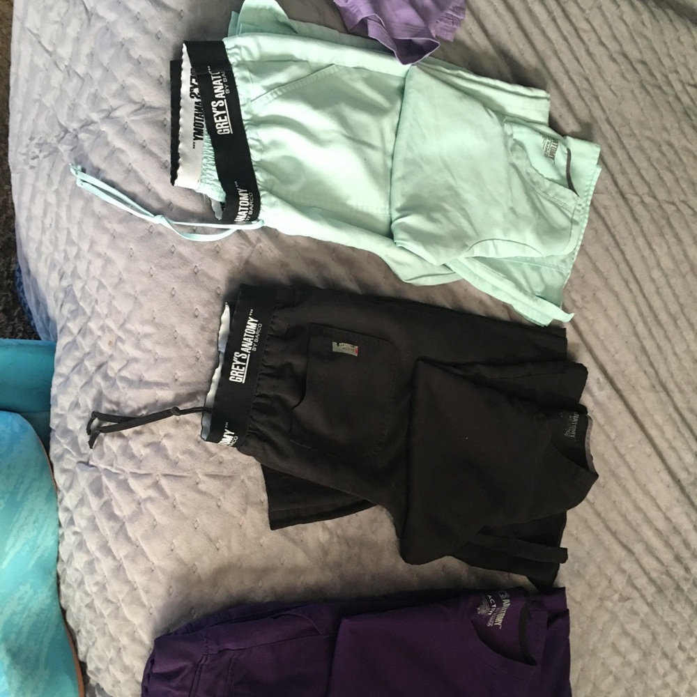 3 sets of greys anatomy scrubs